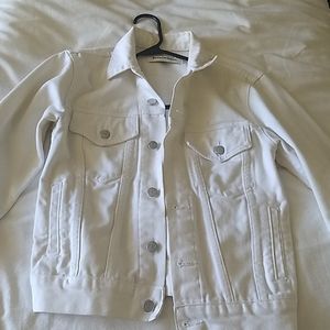 Reformation white denim jacket